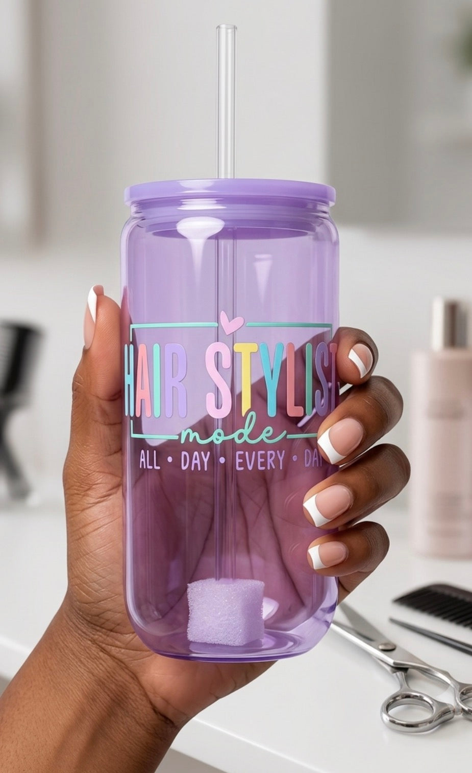 Hair Stylist Mode Glass Cup