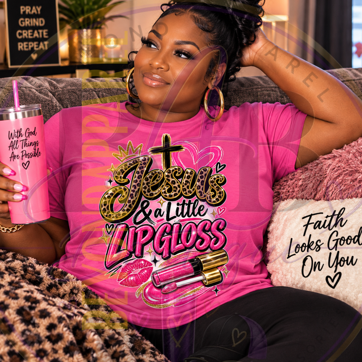 Jesus & a Little Lip Gloss DTF Transfer